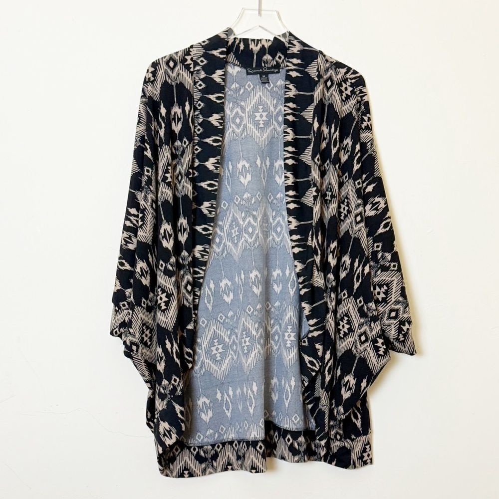 French Laundry Plus Size Knit Tribal Aztec Print Open Cardigan, Size 3X
